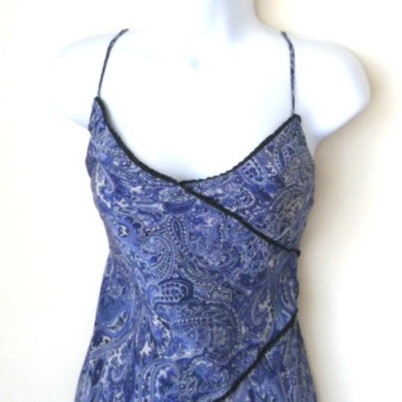 Helen Wang Dresses & Skirts - {Helen Wang} Slip Dress Silk Blue Paisley Size 8